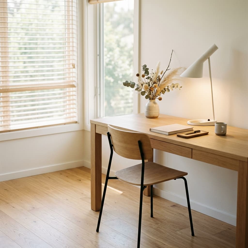 Minimalist Scandinavian Desk & Workspace Setup